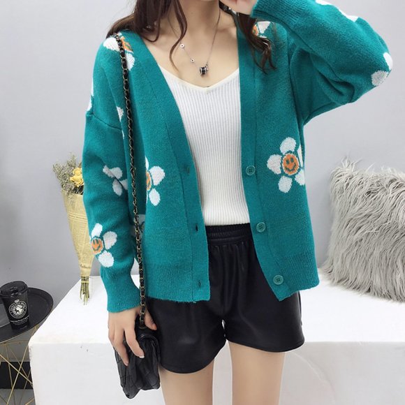 cotton floral cardigan